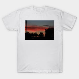 COUNTRY ROAD BLAZING RED SUNSET WITH CLOUD'S AND ROAD T-Shirt